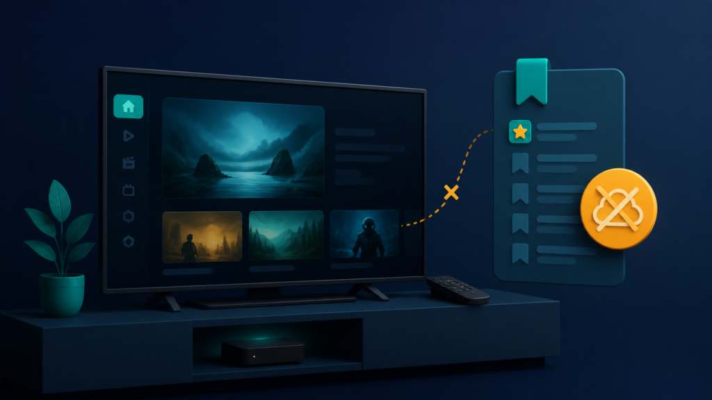 Generic smart TV favorites list troubleshooting illustration