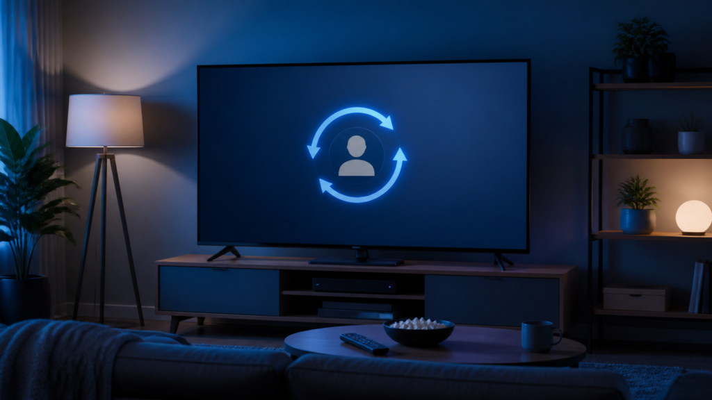 Generic smart TV sign-in loop troubleshooting illustration