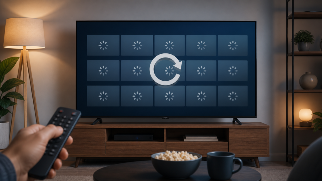 Generic smart TV channel logo placeholders troubleshooting illustration