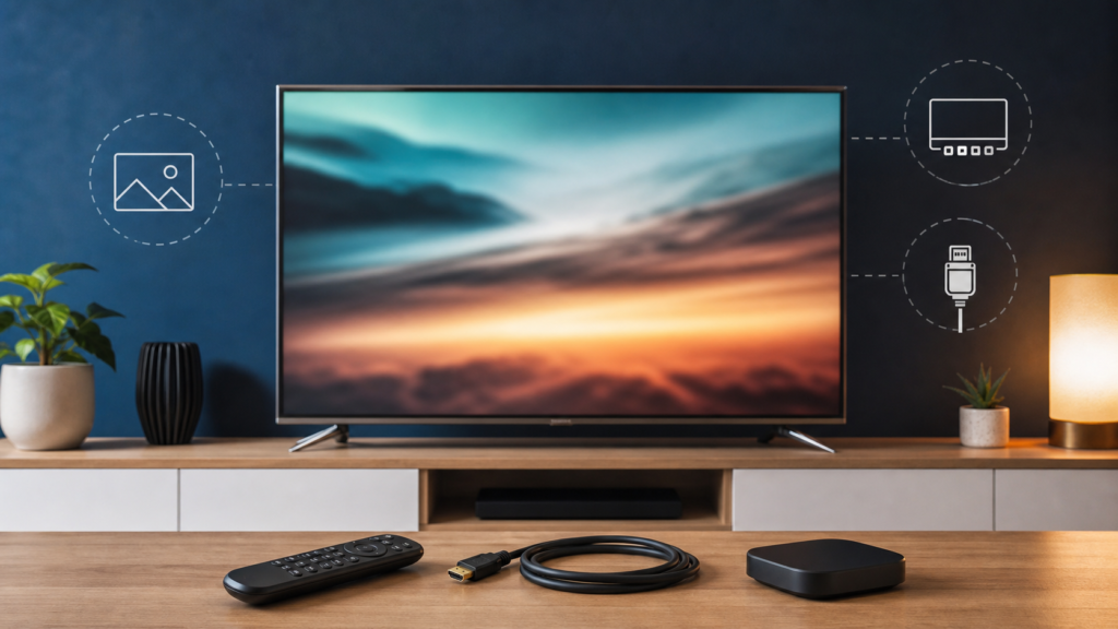 Generic Smart TV with soft picture and HDMI troubleshooting setup