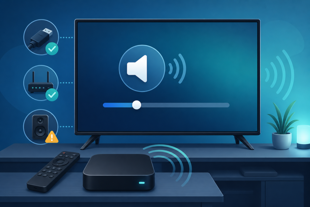 IPTV TV and soundbar volume checks
