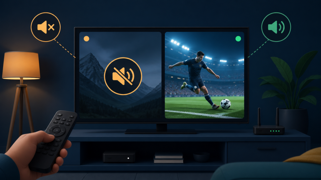 IPTV One Channel Has No Sound: Audio Track and Player Checks Generic smart TV single channel audio troubleshooting illustration