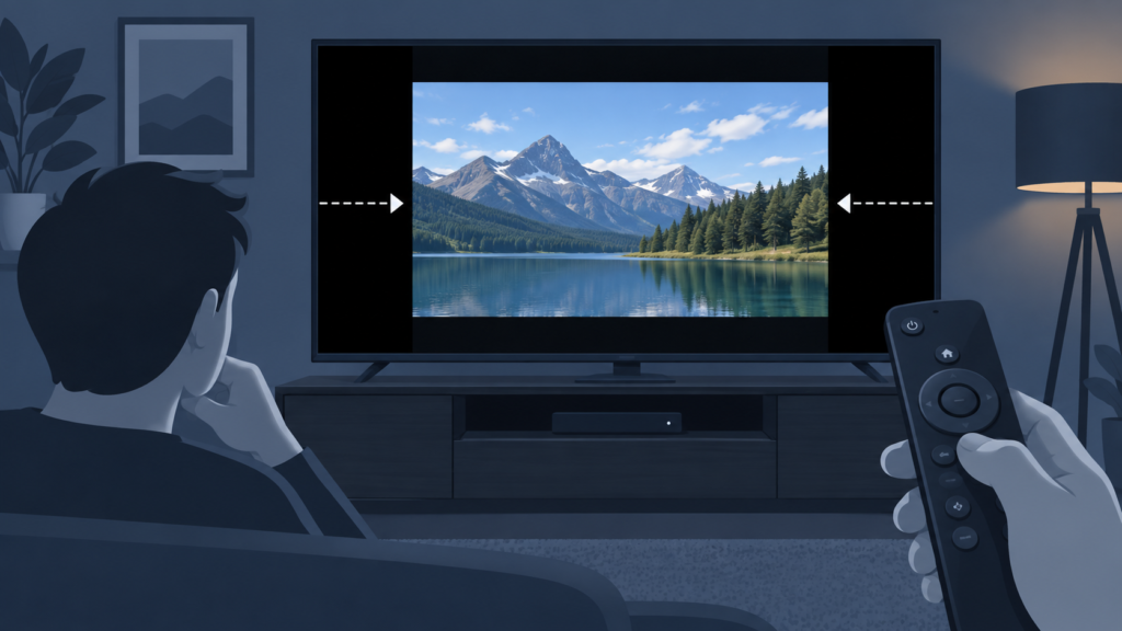 Generic Android TV IPTV black bars on one channel