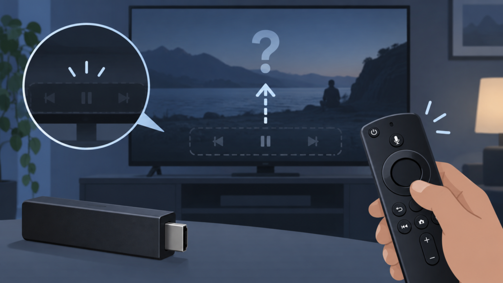 Generic Firestick IPTV player controls disappear