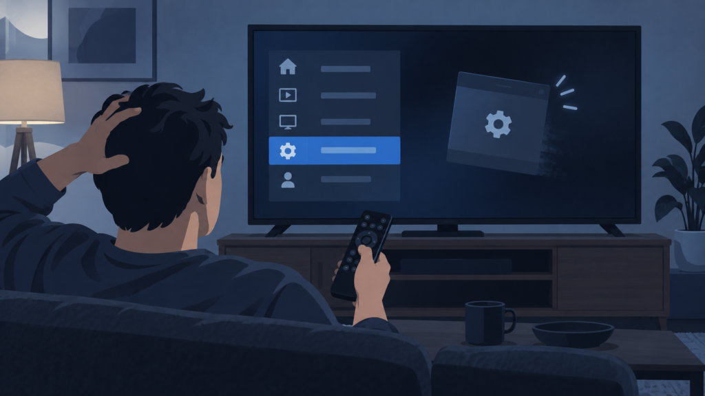 Generic Smart TV IPTV app settings crash