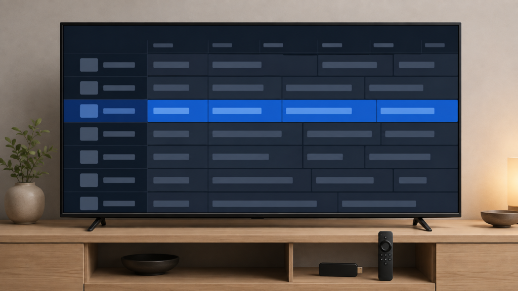 IPTV EPG Row Highlight Not Moving on Firestick: Safe Checks Firestick IPTV EPG with a generic row highlight that does not move