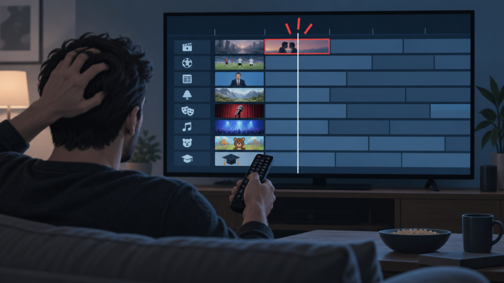 Generic Android TV IPTV EPG wrong current programme highlight