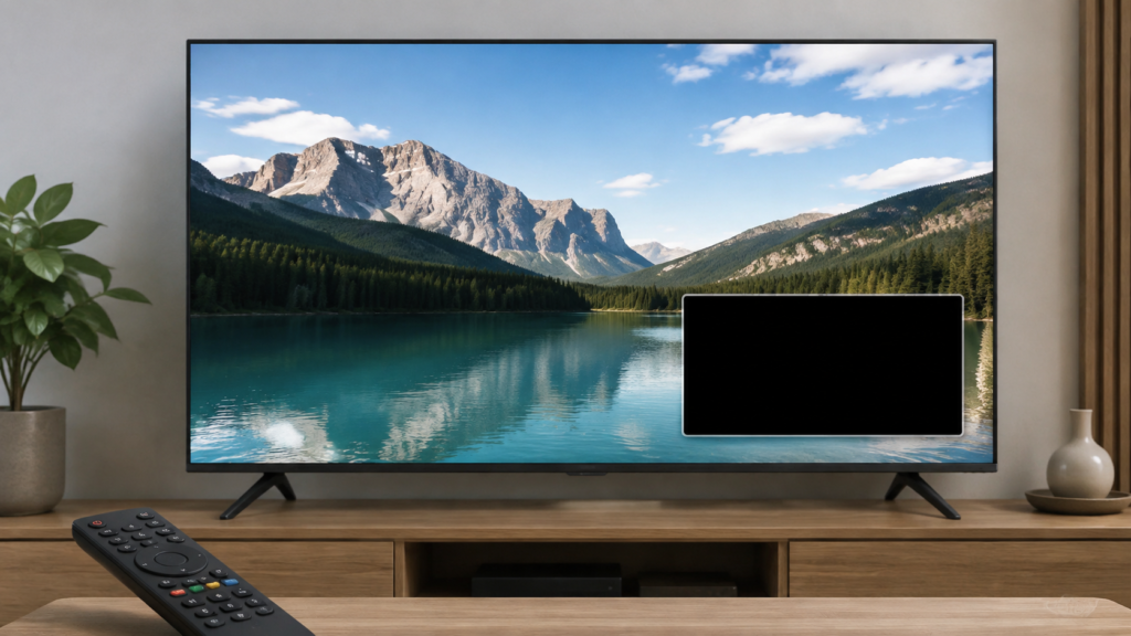 IPTV Picture-in-Picture Black Screen on Smart TV: Safe Checks Smart TV IPTV player showing a generic black picture-in-picture window